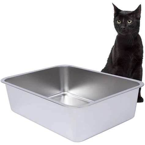 metal litter box nearby|best stainless steel litter box.